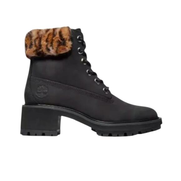 NWOT Timberland Kinsley 6-Inch Waterproof Black/Faux Fur Booties – Sz 8.5M - Picture 1 of 8